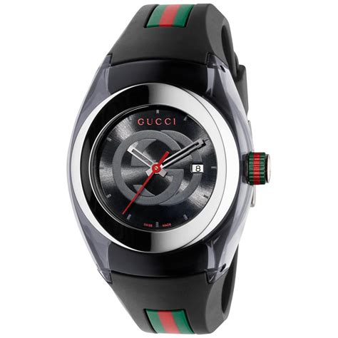 gucci sync xxl black|Gucci Sync Unisex Swiss Black Striped Rubber Strap Watch .